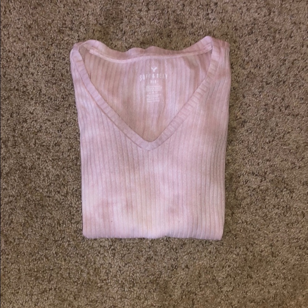 American Eagle soft & sexy soft pink tie dye top